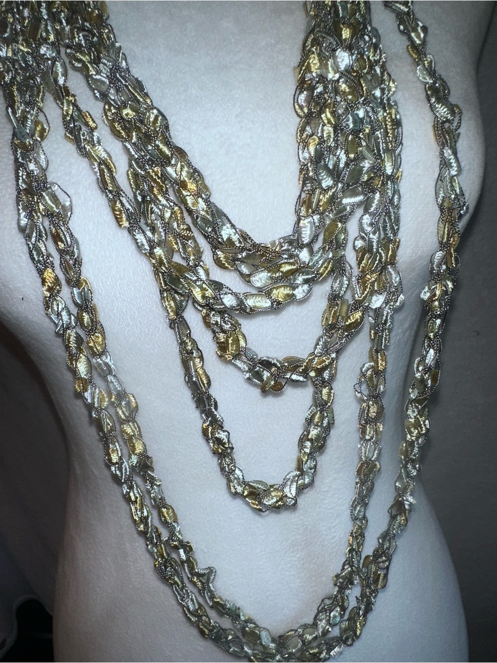 #JC1 Gold and Silver Multi-Strand Rope Necklace - Women-Popular in the 90’s
